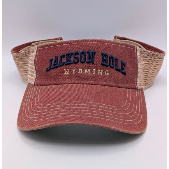 Jackson Hole Wyoming Visor Legacy Snapback Adjustable Outdoor Hiking Sun Shade - Picture 2 of 5
